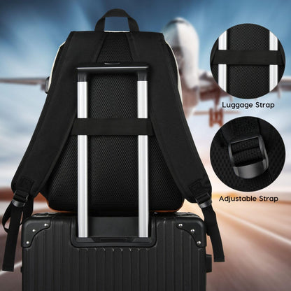 School Backpack,Bookbag Teen Boys and Girls Black Beige