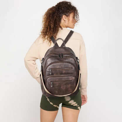 Backpack Purse for Women Laptop Backpack, Leather Travel Backpack Shoulder Bag Teacher College Daypack Work Handbag fits 14" Laptop-Coffee