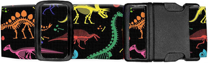 Luggage Straps for Suitcases Travel Belt Accessories, Cute Suitcase Strap, Adjustable Luggage Belt Strap, Heavy Duty with Quick-Release Buckle Luggage Strap Cute Colorful Dinosaurs