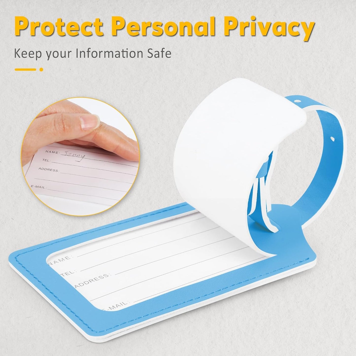 8 Pack Leather Luggage Travel Bag Tags by Travelambo