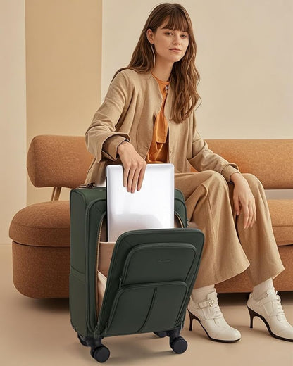 LOVEVOOK Carry On Luggage 22x14x9 Airline Approved, 22 Inch Softside Suitcases - Image 9