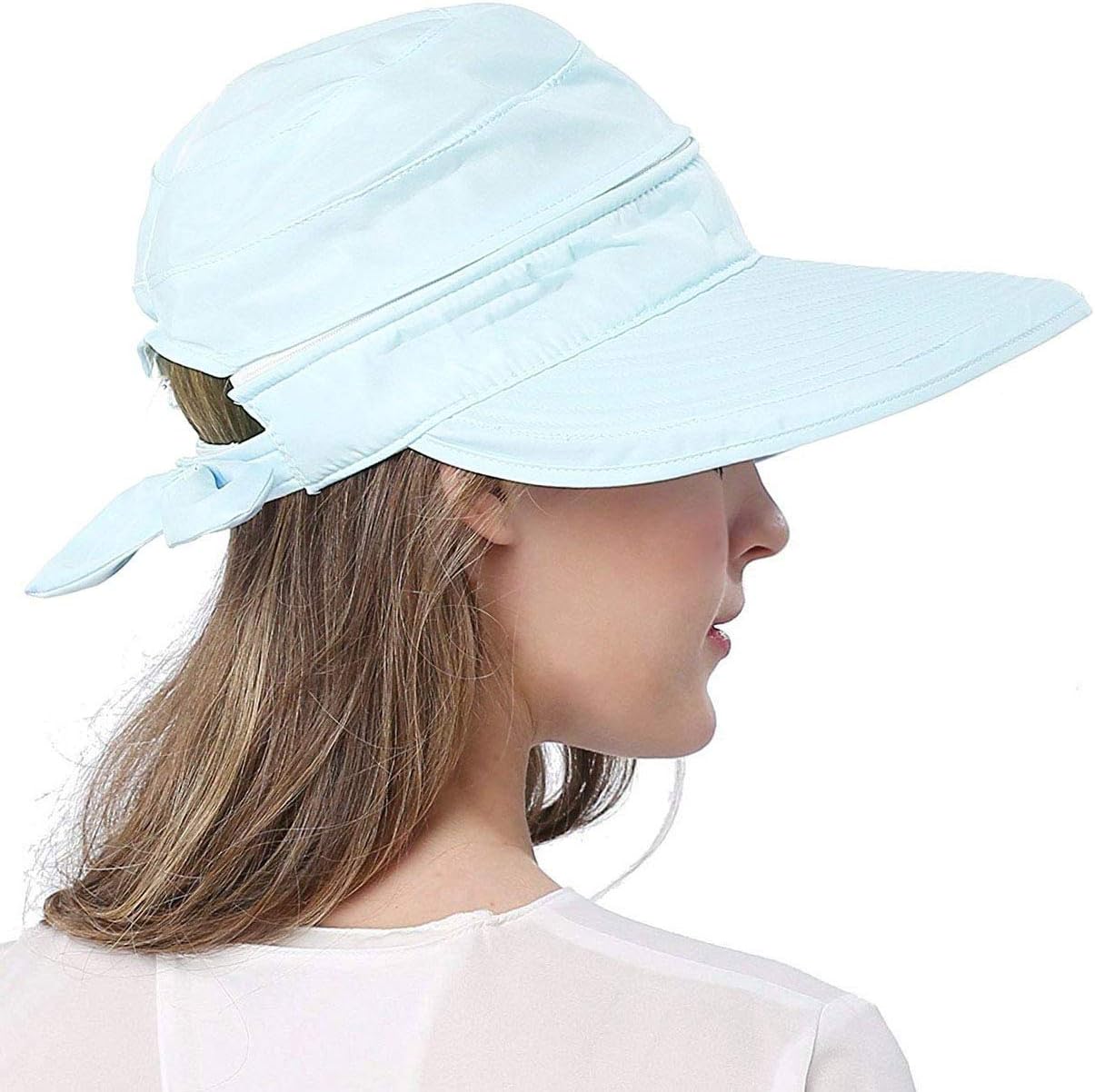 HINDAWI Sun Hats for Women with UV Protection Wide Brim Sun Hat Visor Summer Beach Outdoor Foldable Womens Cap