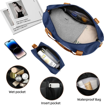 LARVENDER Luggage Sets 5 Piece Hardside Expandable Suitcase with Wheels Lock,Hardside Lightweight Rolling Suitcase for Women and Men,Navy Blue