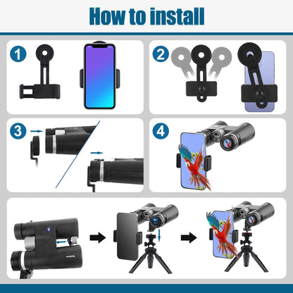 18X50 High Powered Binoculars for Adults with Upgraded Phone Adapter, Tripod and Tripod Adapter,Waterproof Compact Binoculars with Low Light Vision for Bird Watching,Outdoor Hunting,Travel,Sightseeing