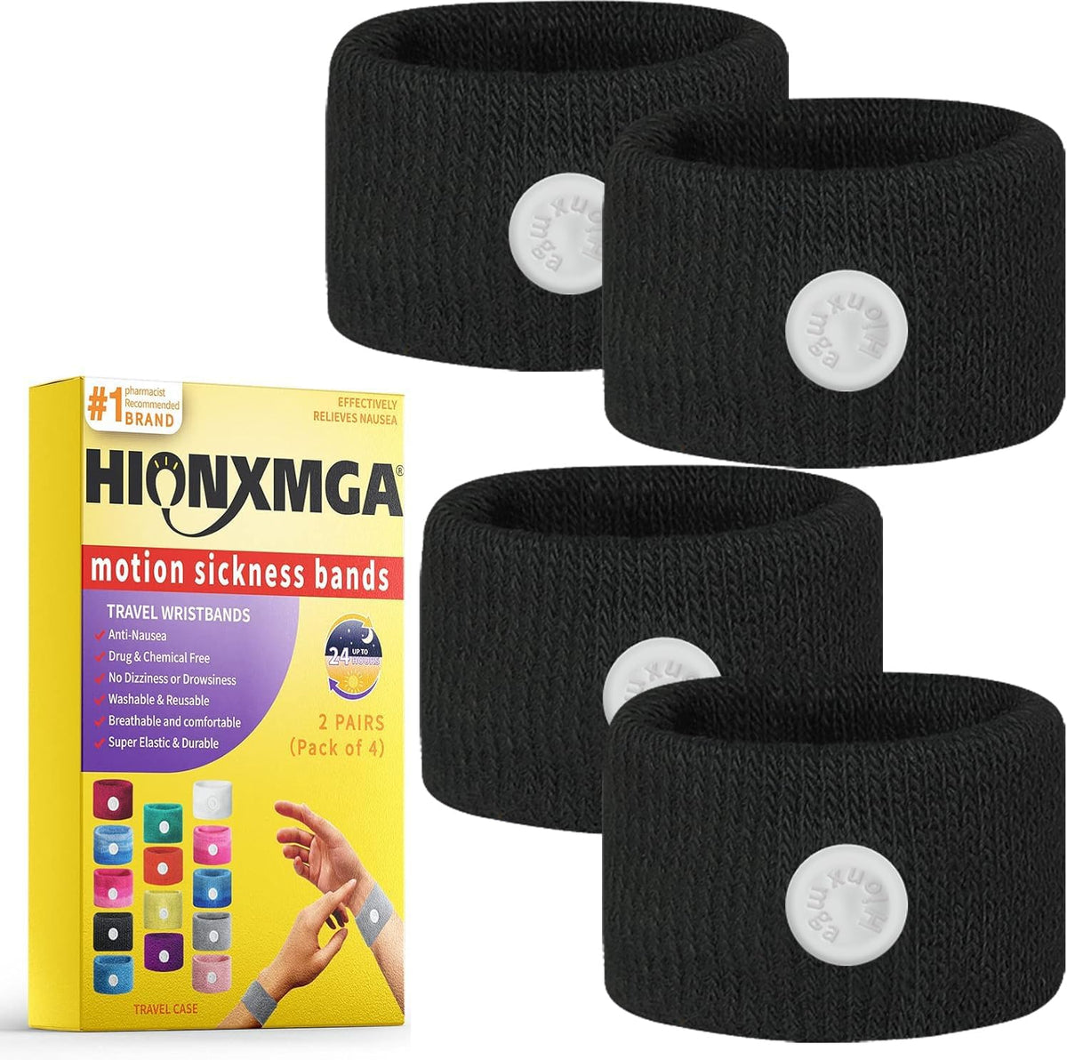 Motion Sickness Bands/Acupressure Nausea Wristband for Nausea,Sea Sickness Wristbands for Natural Relief of Morning Sickness,Dizziness, Motion Sickness(Car, Sea, Flying Travel Sickness)