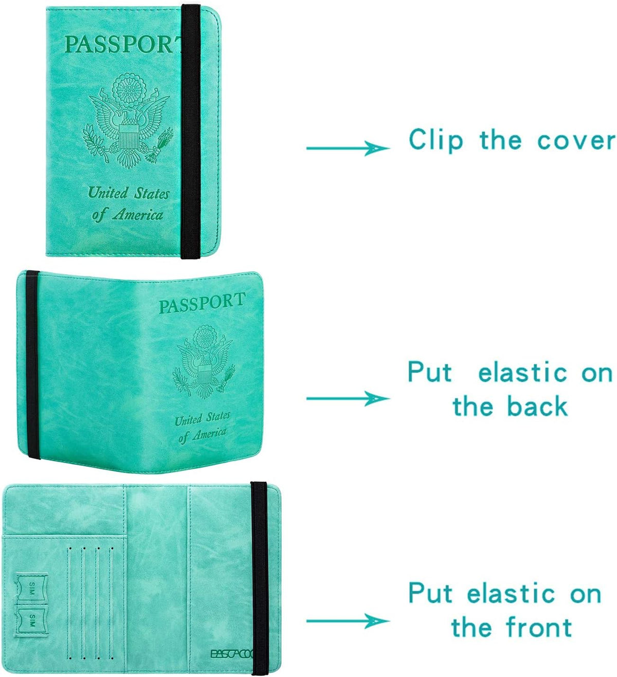 Passport Holder Cover Wallet Travel Essentials RFID Blocking Leather Card Case International Must Haves Travel Accessories for Women Men(101#Green)