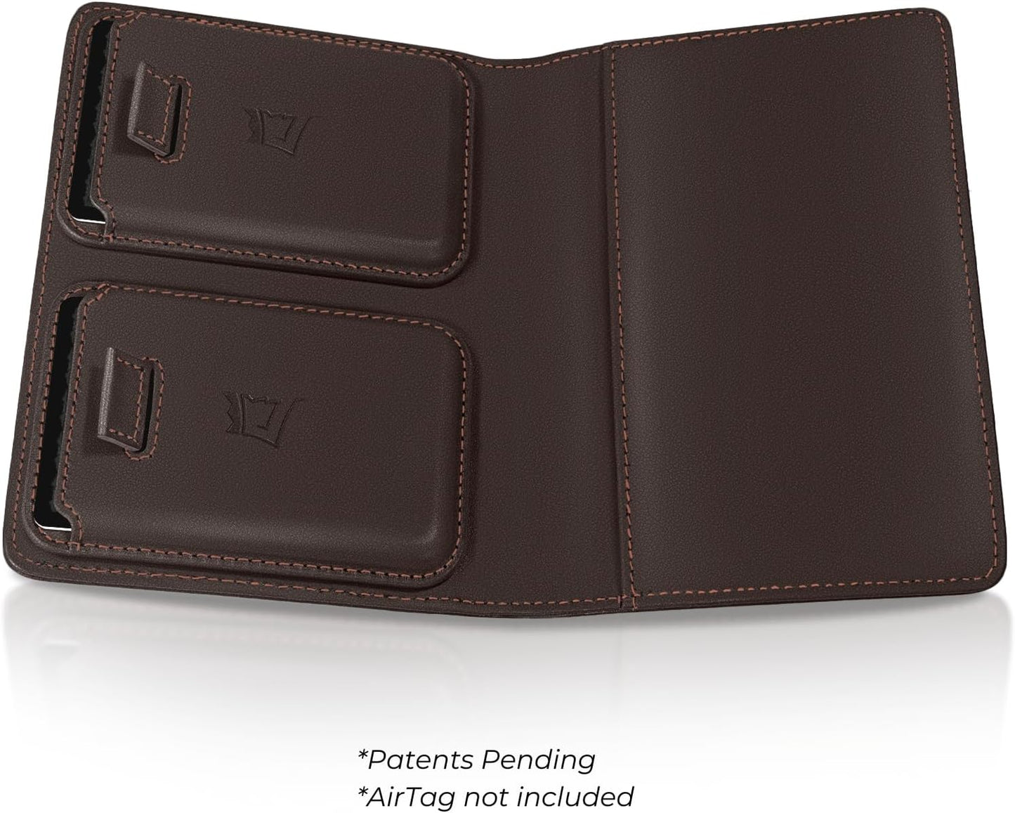 Kings Loot Passport Holder Wallet | RFID Protected Leather Travel Wallet with Built-in Trackable Holder | Holds 1-6 Cards & Passport | Slim & Stylish Wallets (Truffle)