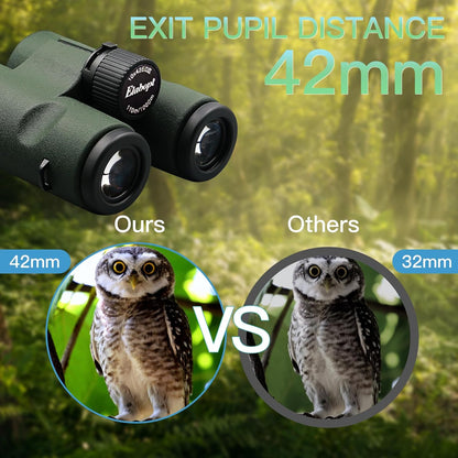 10x42EDII Compact Binoculars for Adults – High-Powered BAK4 Prisms, Diamond White Coating, Waterproof & Fogproof, Rubber Armored – Ideal for Bird Watching, Hunting, Travel, Outdoor Sports
