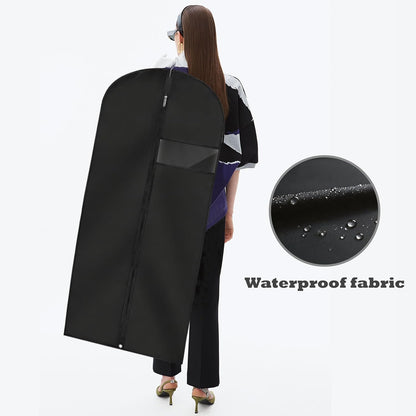Garment Bags for Hanging Clothes, 45'' Suit Bag Cover for Storage and Travel, Dress Bags for Gowns Long, 2 Pack (Black)
