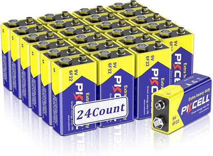 9V 6F22 Batteries High-Power Batteries Long Battery Life 9 Volt Carbon by Pkcell