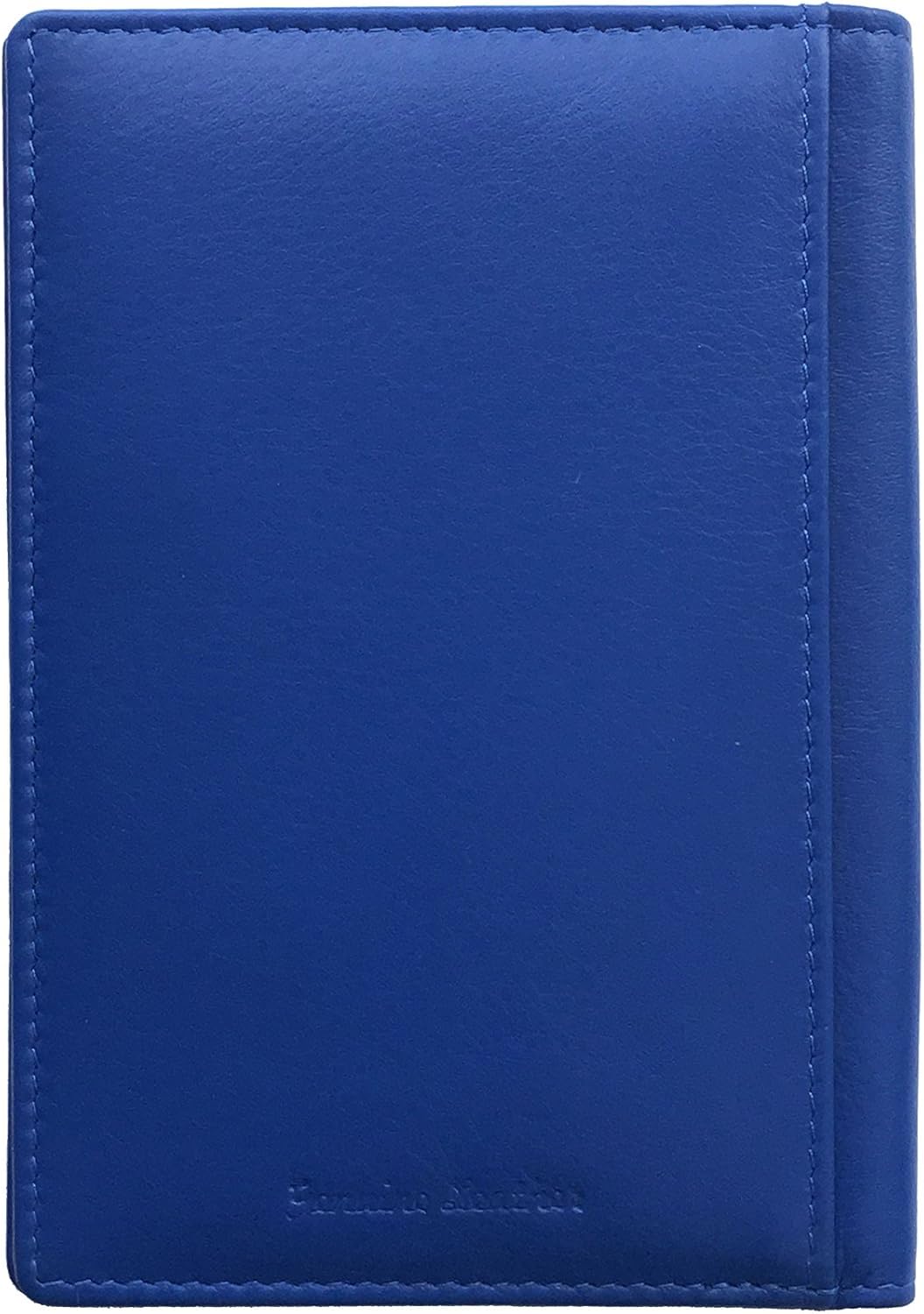 Personalized Monogrammed Cobalt Blue Leather RFID Passport Wallet