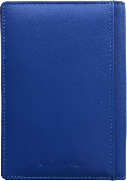 Personalized Monogrammed Cobalt Blue Leather RFID Passport Wallet