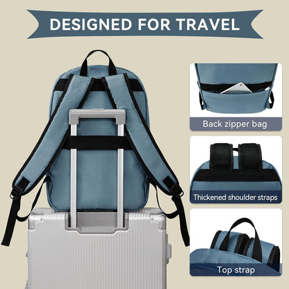 OMOUBOI Casual Daypacks Superbreak Backpack 14 inch Laptop Backpack for Women & Men Fits Tourism Business (Steelblue)