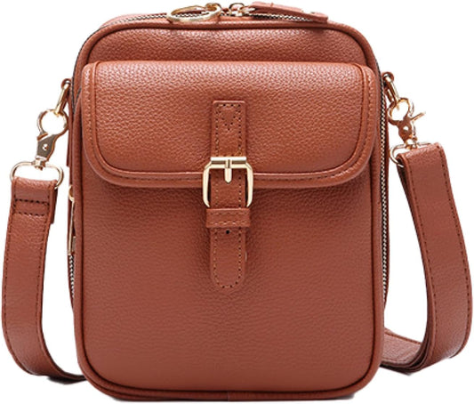 1060 Leather Crossbody Bags for Women Anti-Theft Vegan Purse with Card Slots, Travel Shoulder Bag, Waterproof Crossbody Purse