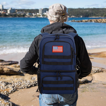 Tactical Double Deck Cooler Backpack for Men,Large Lunch Backpack with 2 Compartment,Soft Cooler Bag