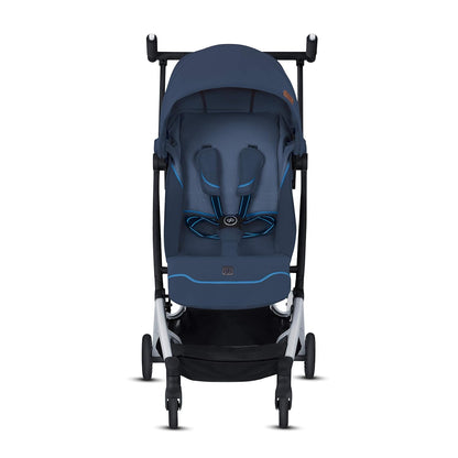 gb Pockit+ All City, Ultra Compact Lightweight Travel Stroller with Front Wheel Suspension, Full Canopy, and Reclining Seat in Night Blue