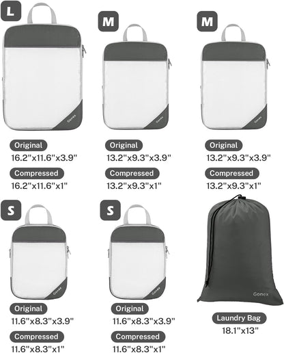 Compression Packing Cubes, Gonex Extensible Storage Mesh Bags Organizers