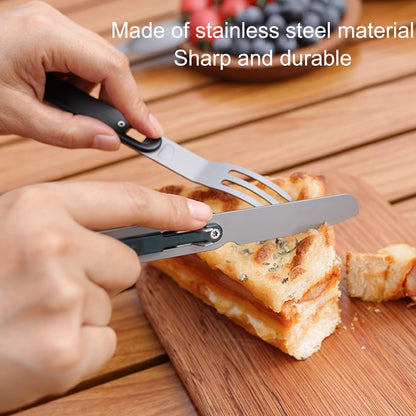 3-in-1 Camping Utensils, Portable Stainless Steel Spoon, Fork and Knife Combo Set for Outdoor Camping Hiking Picnic Travel