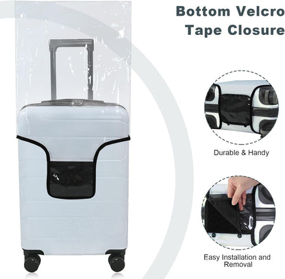 HYPER VENTURE Clear PVC Luggage Cover Full Transparent Suitcase Protector Fits 28 Inch Luggage, L