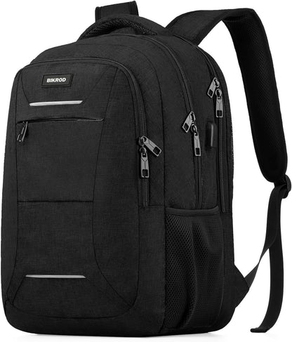 Travel Laptop Backpack for Men and Women, 17 Inch Large School Backpacks for Teens, Business Anti Theft Durable Back Pack, Water Resistant Computer Bag with USB Charging Port, Black