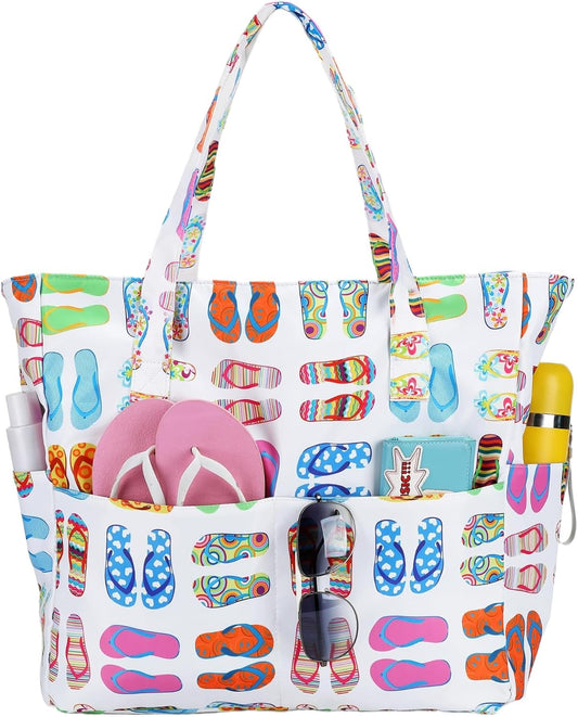 Waterproof Beach Tote Pool Bags for Women Ladies Extra Large Gym Tote Carry On Bag With Wet Compartment for Weekender Travel