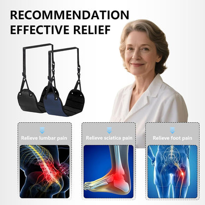 2-Piece Upgraded Aircraft Foot Hammock with Memory Foam,Large Size Airplane Foot Rest - Soft & Comfortable feet Hammock,Travel Essential for Relieving Foot Pain and Swelling