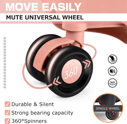 AnyZip Carry On Luggage Aluminium Frame Suitcase PC ABS Hard Shell TSA Lock No Zipper 20In Sakura Pink