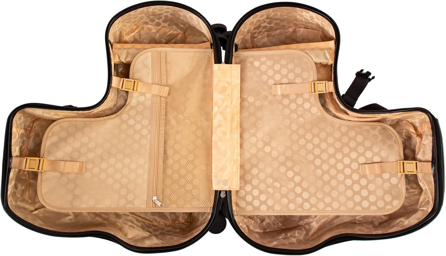 Kids Checked Ride on Luggage, 24 Inch Large Suitcase for Teens, Hardside Spinner Trunk with 360 Wheels, International Travel, Red car