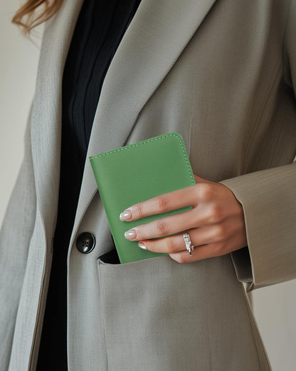 ALLIVE Passport Holder for Travel Women Men,Genuine Leather Passport Cover Wallet,Travel Must Haves Airport Essentials Travel Gifts Green