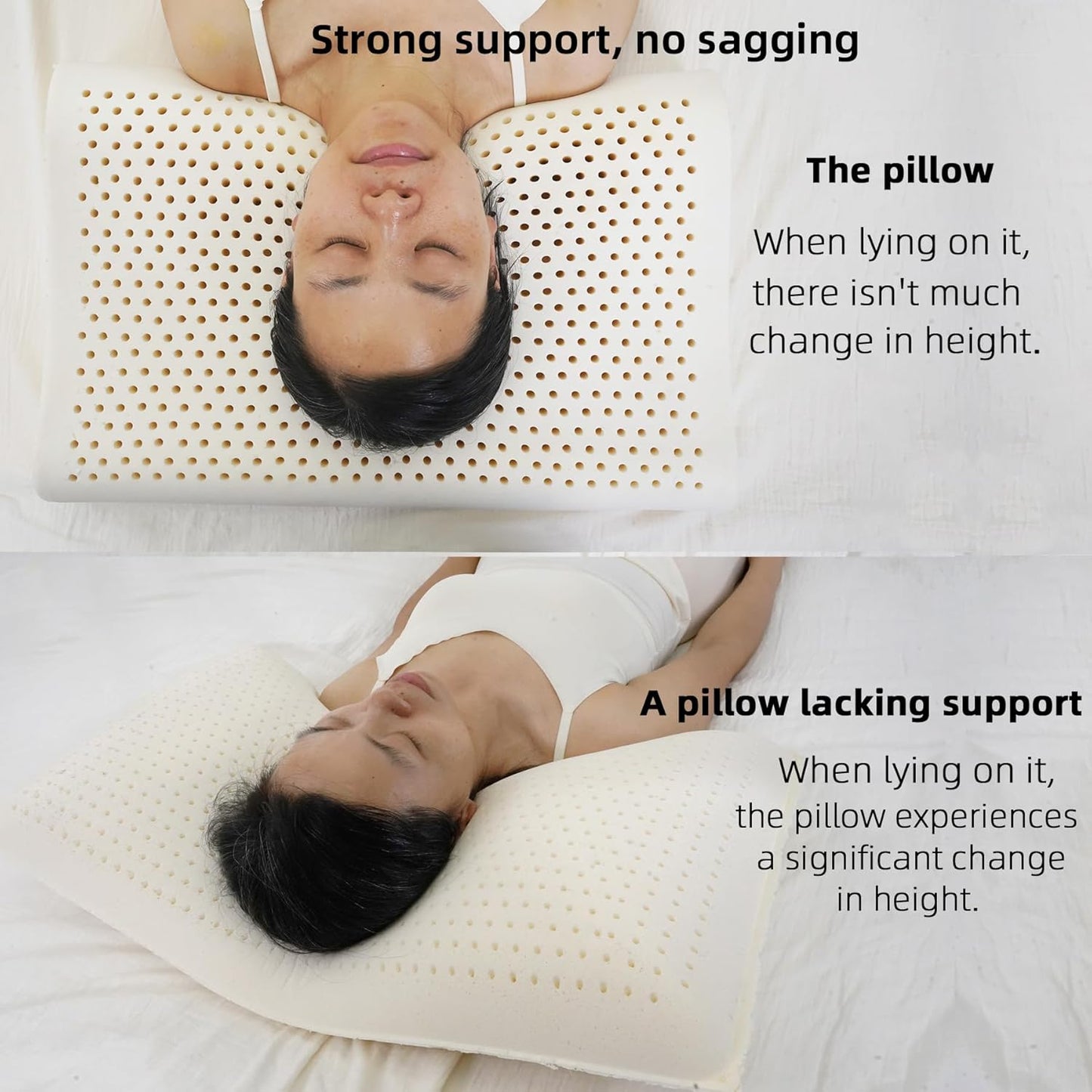 High-Profile Nature Latex Foam Pillow,Slightly Soft for Cervical Support，Thick Cervical Neck Contour Pillow for Stomach/Side/Back Sleepers，for Wide Shouldered People (23.6"×15.7"×4.5"/5.3")
