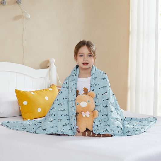 L'AGRATY Weighted Blanket - 40"x60" 10lbs Breathable Weighted Blanket Microfiber Material with Glass Beads