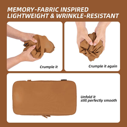 4 Piece Compression Packing Cubes for Suitcases and Backpack, Lightweight Travel Organizers (Light Brown)