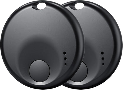 Premium Tracker Tag - Smart Bluetooth Tracker, Works with Apple Find My APP (iOS Only, Not for Android), Smart Tag Keys Finder & Item Locator for Keys, Luggage, Pets & Wallet (2 Pack Black)