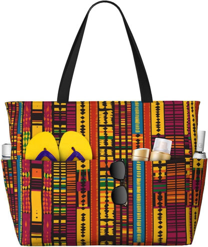 Beach Bag for Women Beach Tote Bag Waterproof Sandproof Large Bags with Zipper Big Capacity for Vacation Travel