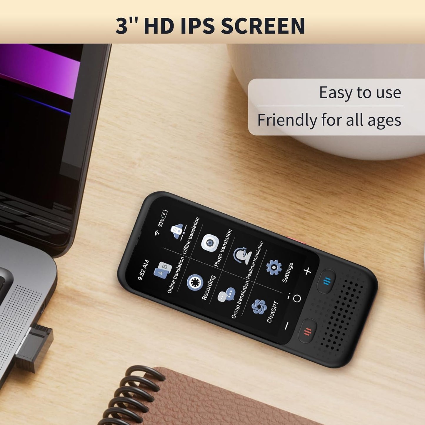 Language Translator Device No WiFi Needed, Upgraded Ai ChatGpt Translator with 150+ Languages, Offline/Photo/Real Time Translation Device for Travel Business Learning