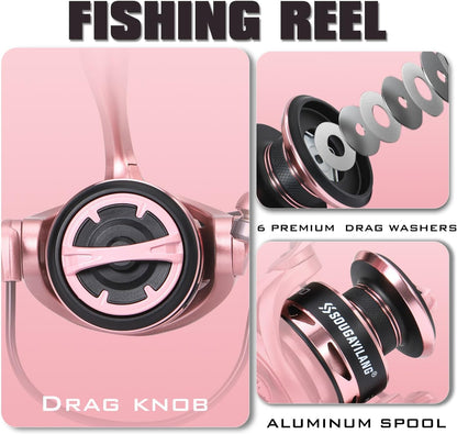 Sougayilang Telescopic Fishing Rod and Reel Combo, Collapsible Travel Fishing Pole and Spinning Fishing Reel, Fishing Gifts for Men/Women Adults