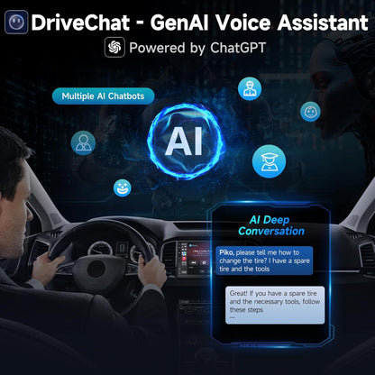 A5L Android Double Din Car Stereo with Backup Camera & DVR Dashcam, 7 Inch Wireless CarPlay Android Auto, AI-Chat, GPS Navigation, Wi-Fi/BT/USB, 24 EQ DSP, 2G+32G