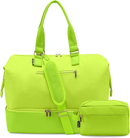 Weekender Bags for Women, Large Travel Duffel Bag with Shoes Compartment, Carry On Overnight Tote Bags with Toiletry Bags, Hospital Bags for Labor and Delivery