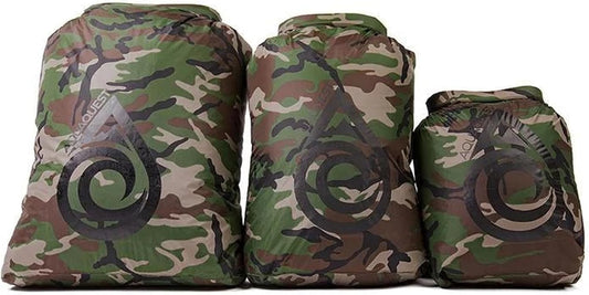 AquaQuest Rogue Dry Bags - 100% Waterproof - 10 + 20 + 30 L, Woodland Camo