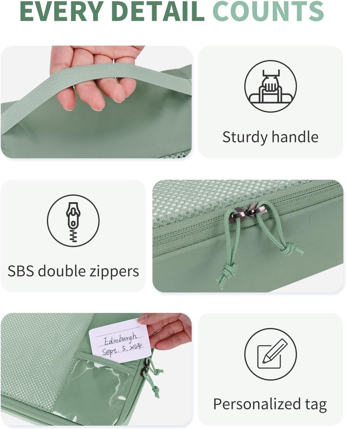 ECOHUB 4 Set /6 Set Packing Cubes for Travel Durable Suitcase Organizer Bags Set with Personalized Tag Various Sizes Travel Essentials Traveling Accessories for Luggage Machine Washable