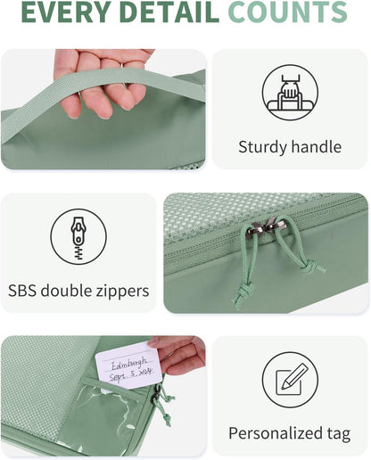 ECOHUB 4 Set /6 Set Packing Cubes for Travel Durable Suitcase Organizer Bags Set with Personalized Tag Various Sizes Travel Essentials Traveling Accessories for Luggage Machine Washable