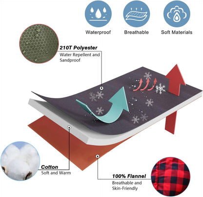 0 Degree Sleeping Bag Cotton Flannel Winter Cold Weather for Adults XXL Sleeping Bag 4 Season Big and Tall with Pillow Compression Sack