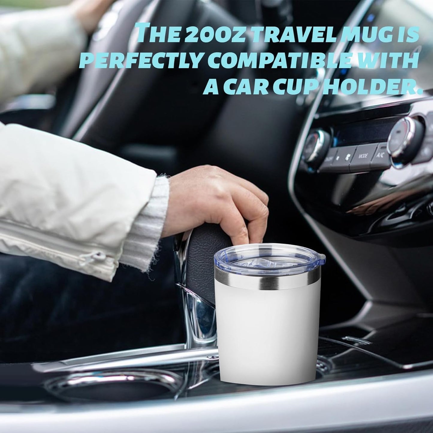 20oz Tumbler with Straw and Brush, Stainless Steel Vacuum Insulated tumbler, Double Wall Insulated Coffee Tumbler for Outdoor, Home, Travel,Office (White,1pcs)