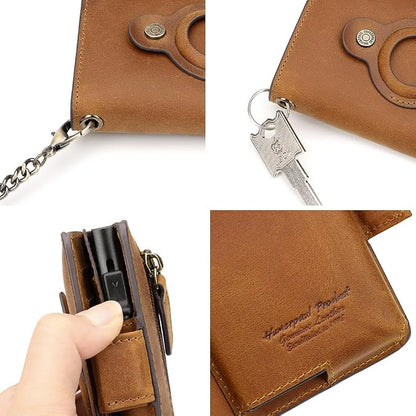 Mens Wallet Card Holder: Pop Up Aluminum Case, Genuine Leather, RFID Blocking - Image 7