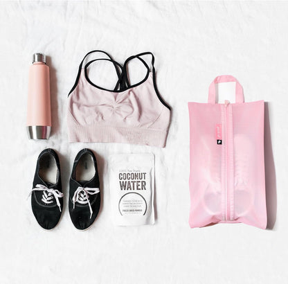 pack all Shoe Bag for Travel, Water-Resistant Shoe Pouch for Gym, Odor-Resistant Soccer Cleats Bag for Sport (Pink, 1-Pack)