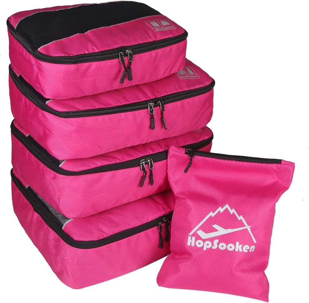 5 Set Packing Cubes for Travel Large Suitcase Luggage Organizer Bags Travel Accessories Vacation 4 Cubes 1 Laundry Pouch Bag