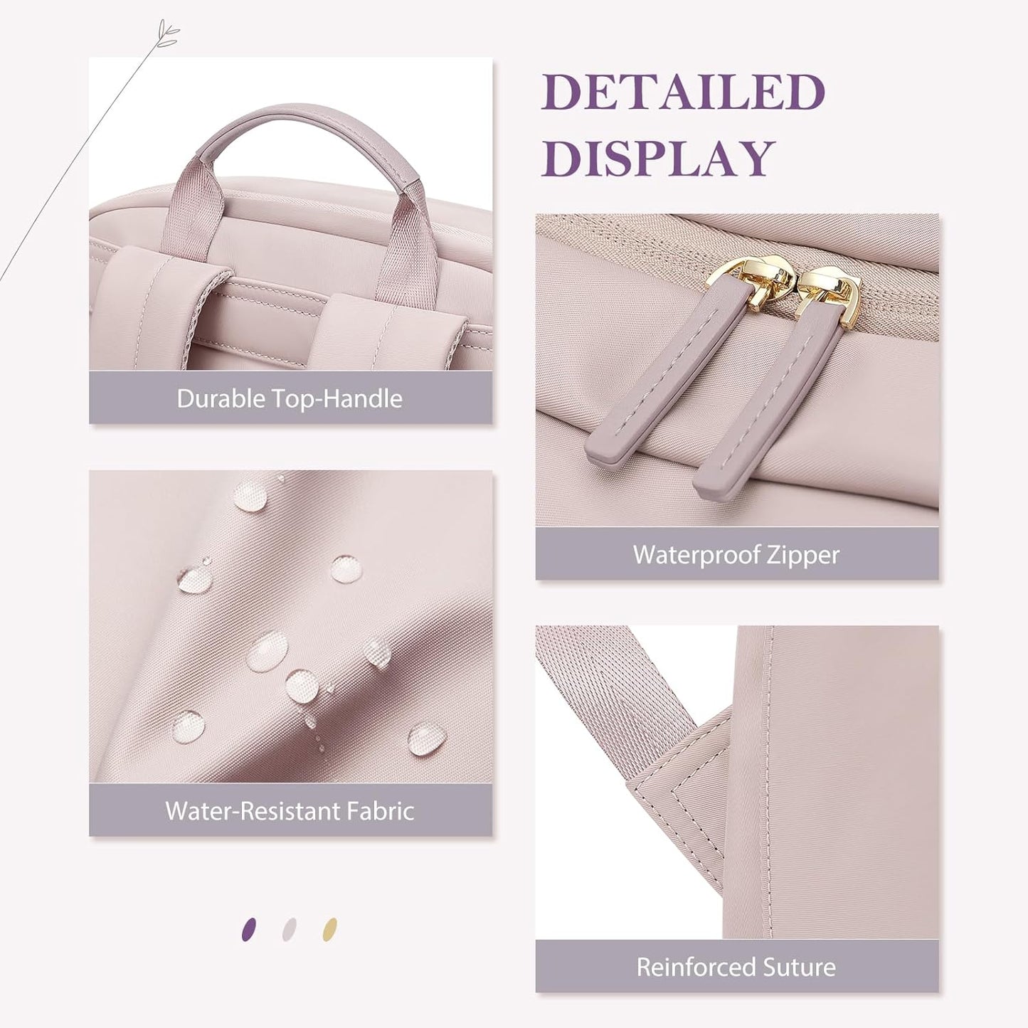 Travel Backpack for Women Personal Carry On Bag Business Weekender Hiking Multilayer Laptop Bag,16 Inch,Pink