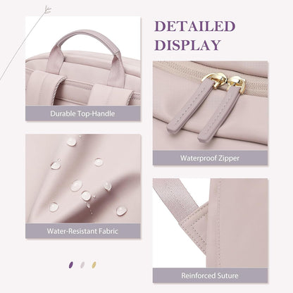 Travel Backpack for Women Personal Carry On Bag Business Weekender Hiking Multilayer Laptop Bag,16 Inch,Pink