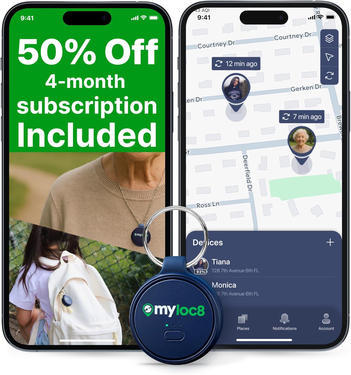 Highly Precise GPS Tracker for Keys, Backpack, Luggage & Kids – Built-in SIM, SOS Button - Smart Tag with Real-Time Tracking, Waterproof, iOS & Android Locator Device (4-Mo Subscription Included)