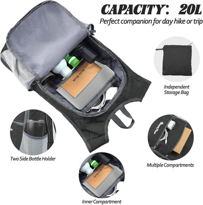 Seektop 20L Hiking Backpack Ultra Lightweight Waterproof Travel Backpack Packable Small Outdoor Bag Foldable Day Pack for Women Men